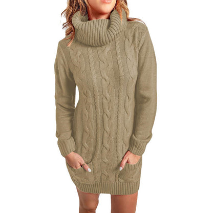 EP | Robe élégante à demi-col en coton doux