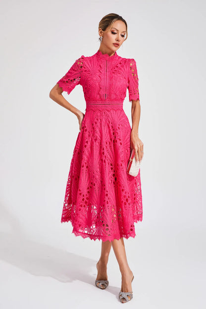 EP | Robe midi élégante en dentelle pour femme