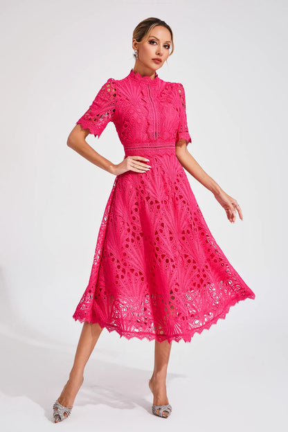 EP | Robe midi élégante en dentelle pour femme
