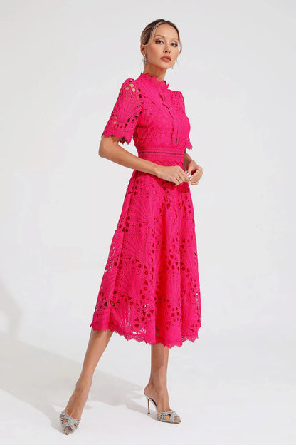EP | Robe midi élégante en dentelle pour femme
