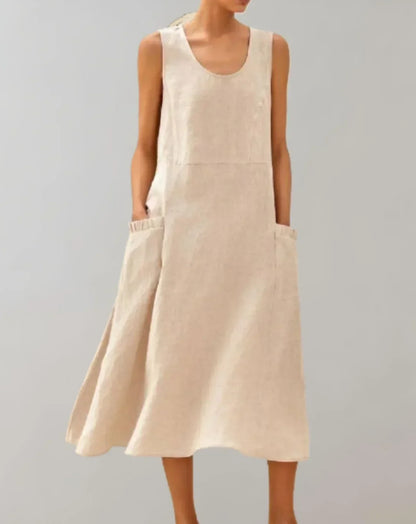 EP | Jolie - Robe midi sans manches en lin de coton