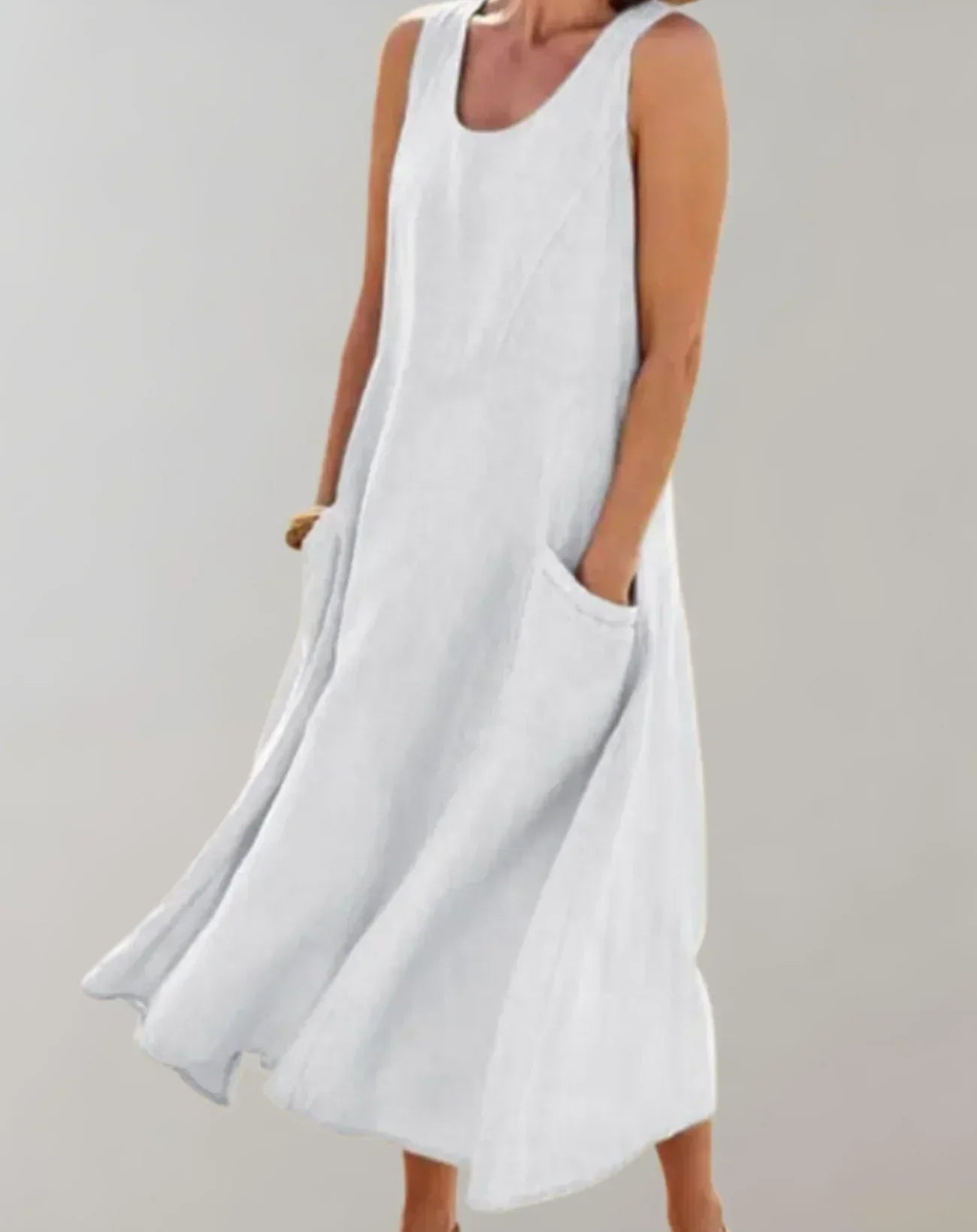 EP | Jolie - Robe midi sans manches en lin de coton