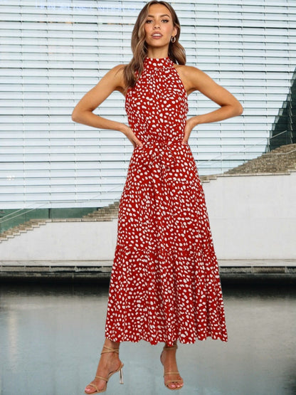 EP | Robe midi ludique à pois polka et ceinture à la taille
