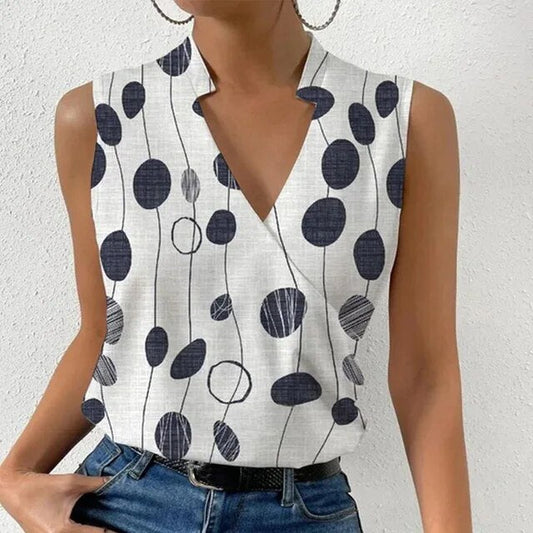 ND | top sans manches avec imprimé floral et décolleté en V