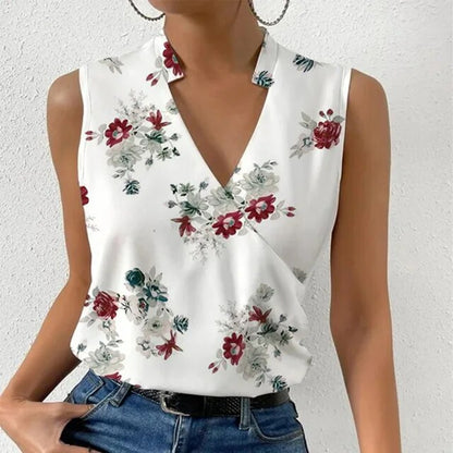 ND | top sans manches avec imprimé floral et décolleté en V