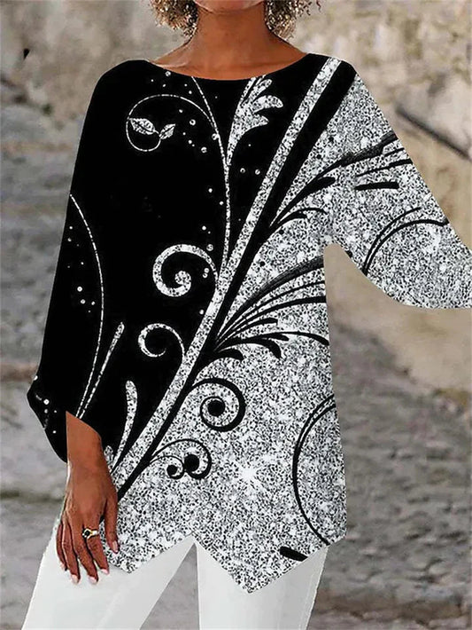 EP | Blouse à manches longues stylée à imprimé géométrique