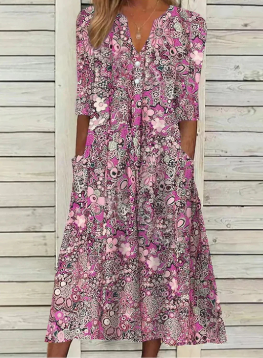 EP | Maxi-robe à manches courtes et décolleté en V
