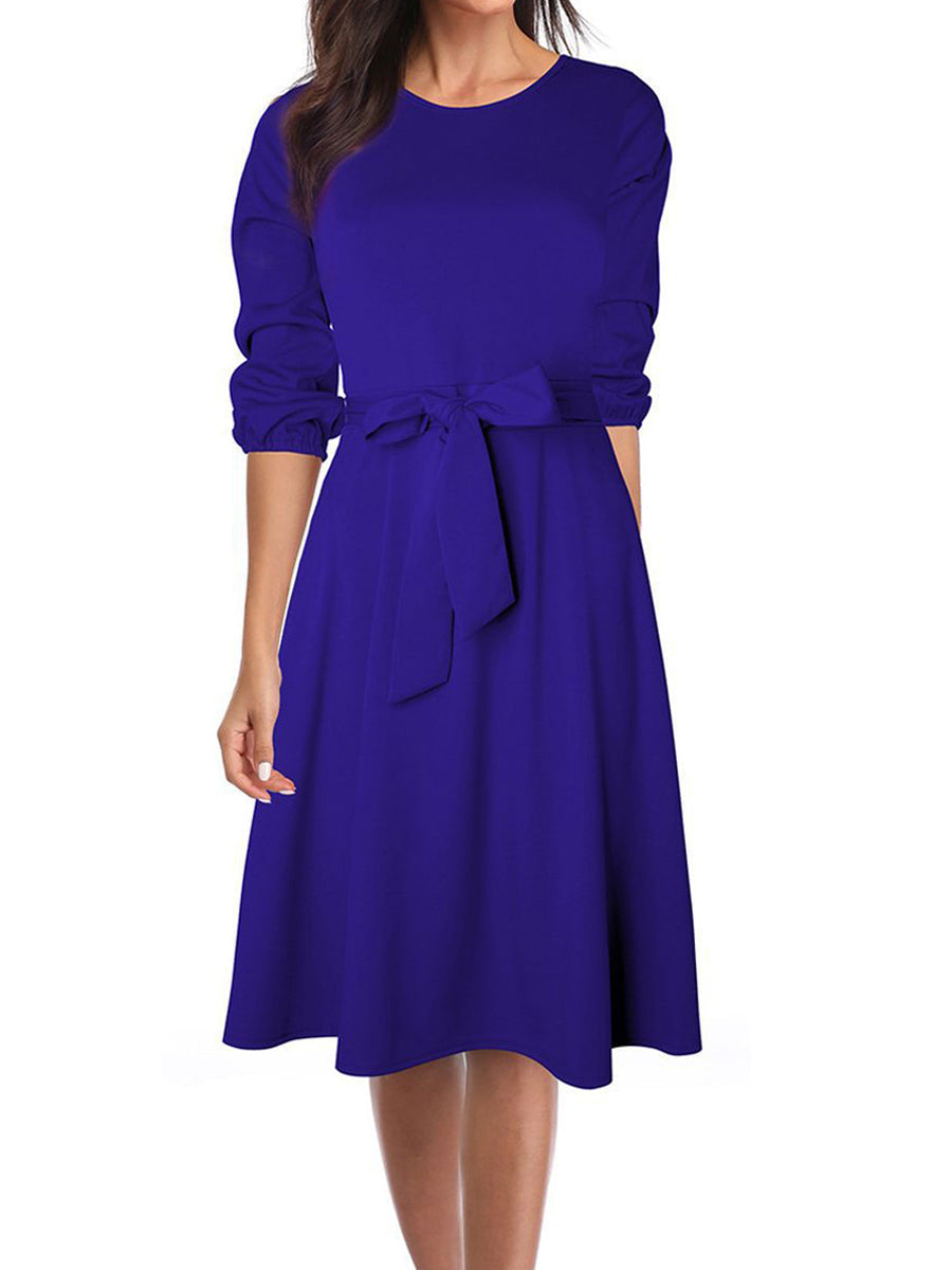 EP | Travail élégant manteau manches longues robe midi