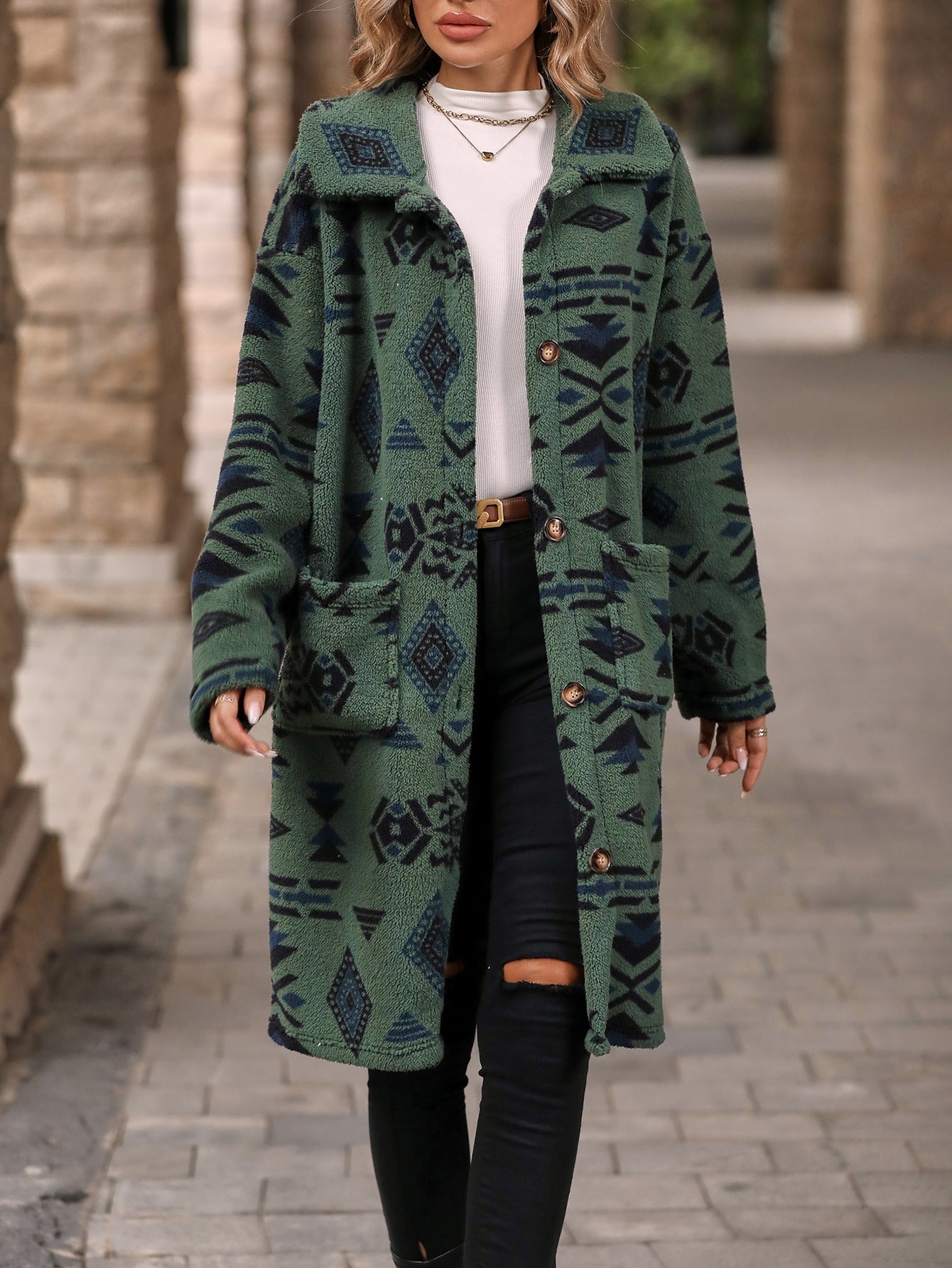 EP | Manteau long élégant de style ethnique