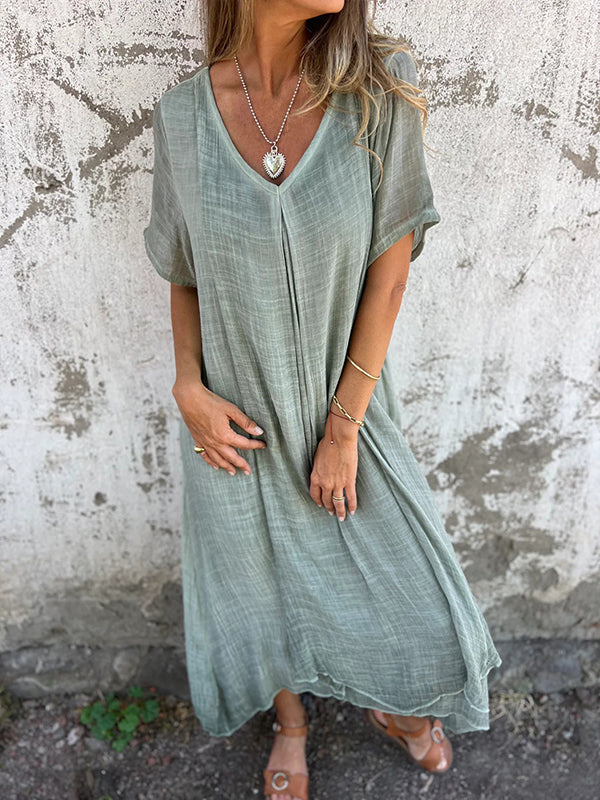 EP | Robe midi élégante à col en V