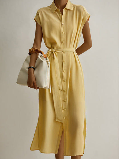 EP | robe chemise travail col bouton robe midi