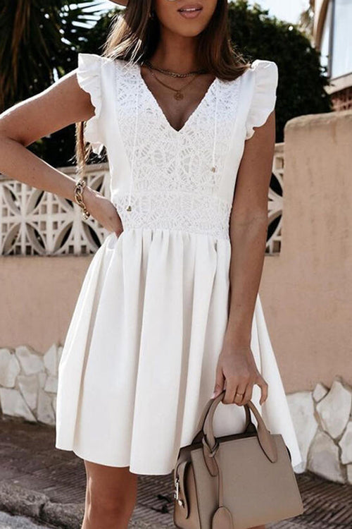 EP | Robe à col en V Come To Me At Night Ruffles