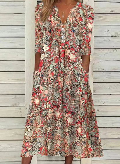 EP | Maxi-robe à manches courtes et décolleté en V