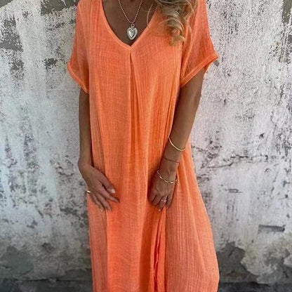 EP | Robe midi élégante à col en V