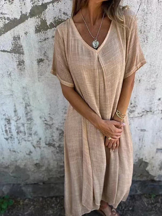 EP | Robe midi élégante à col en V