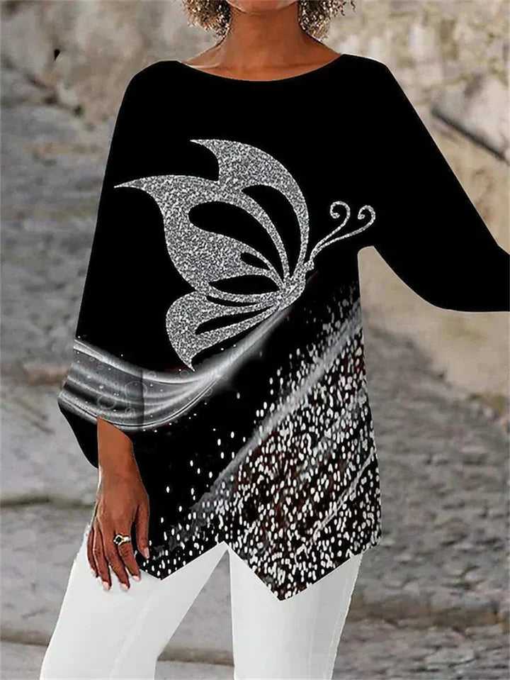 EP | Blouse à manches longues stylée à imprimé géométrique