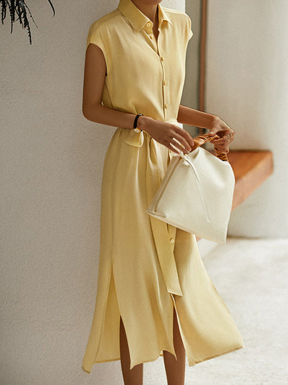 EP | robe chemise travail col bouton robe midi
