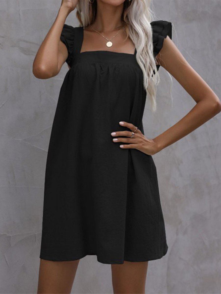 EP | robe à volants en coton et lin doux et uni