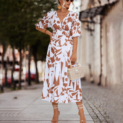 EP | Robe midi décontractée avec décolleté en V