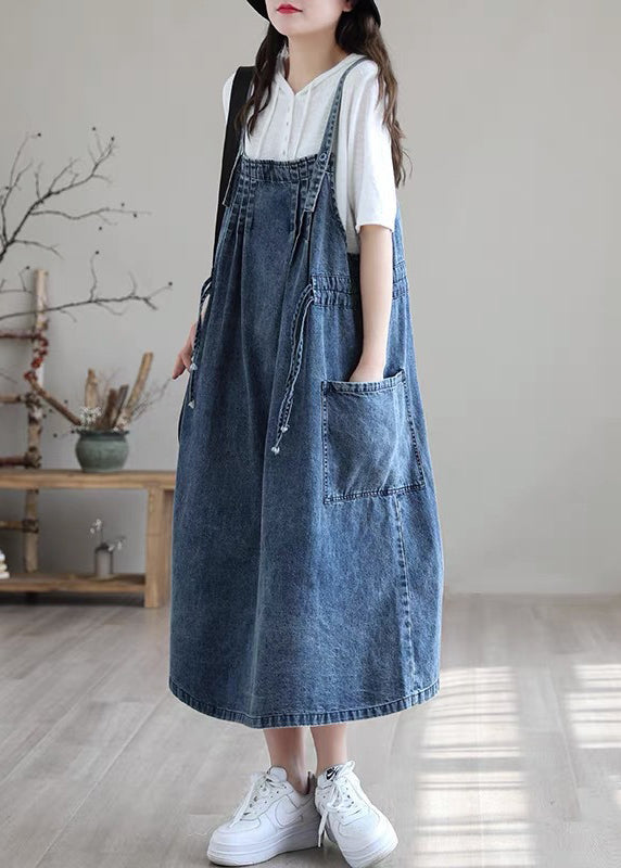EP | Robe bleue avec cordon de serrage et sac banane