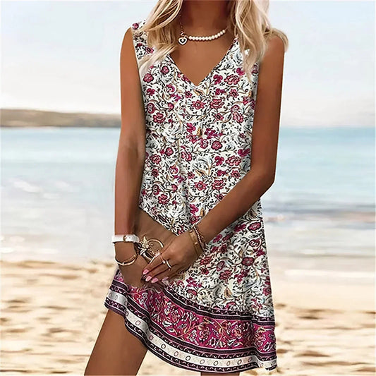 ND | Mini-robe sans manches avec décolleté en V