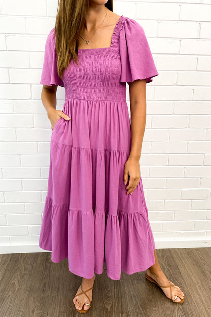 EP | Robe midi féminine off-shoulder