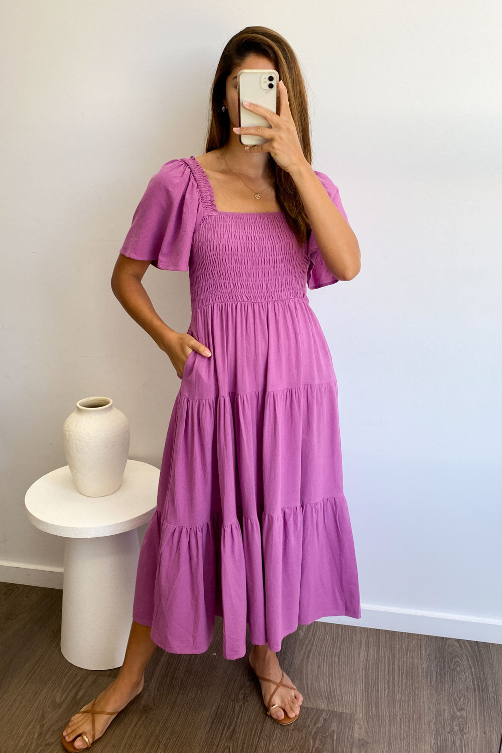 EP | Robe midi féminine off-shoulder