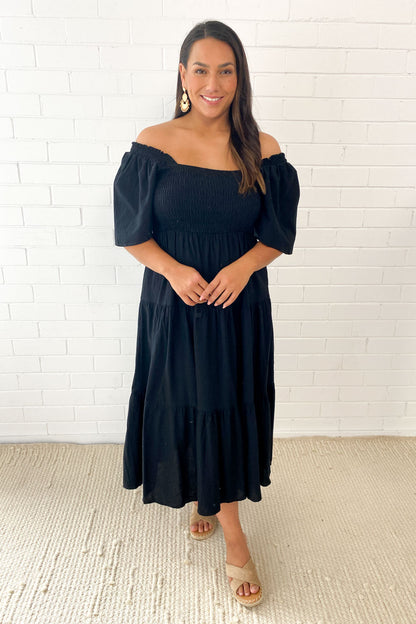 EP | Robe midi féminine off-shoulder