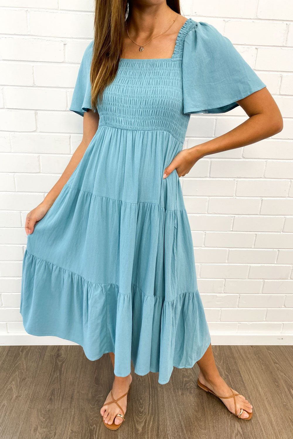 EP | Robe midi féminine off-shoulder