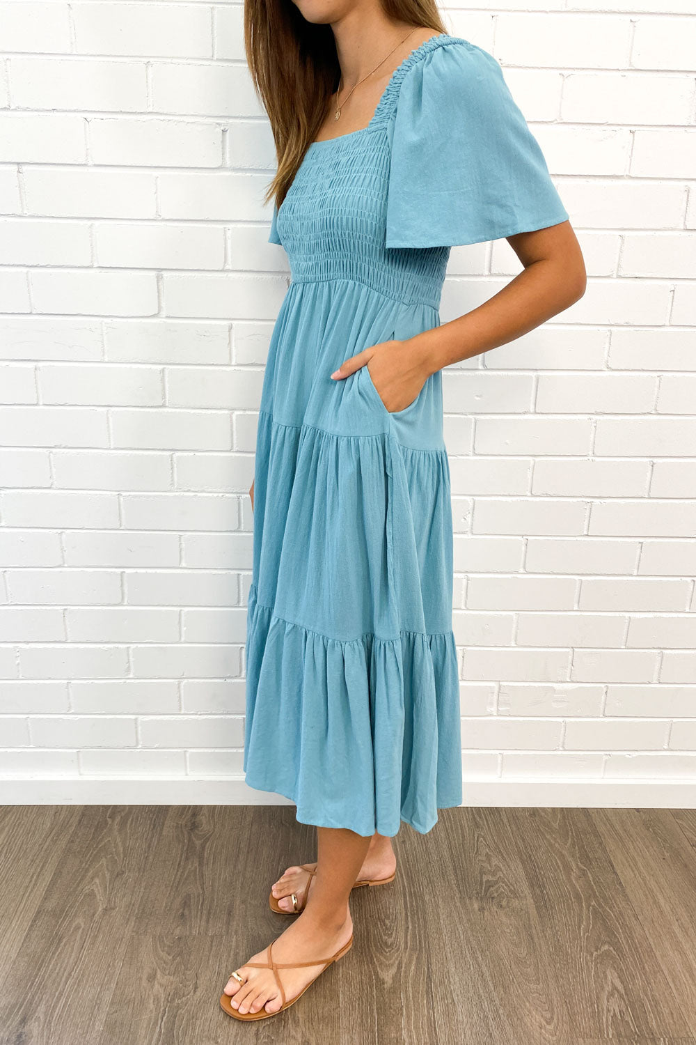 EP | Robe midi féminine off-shoulder
