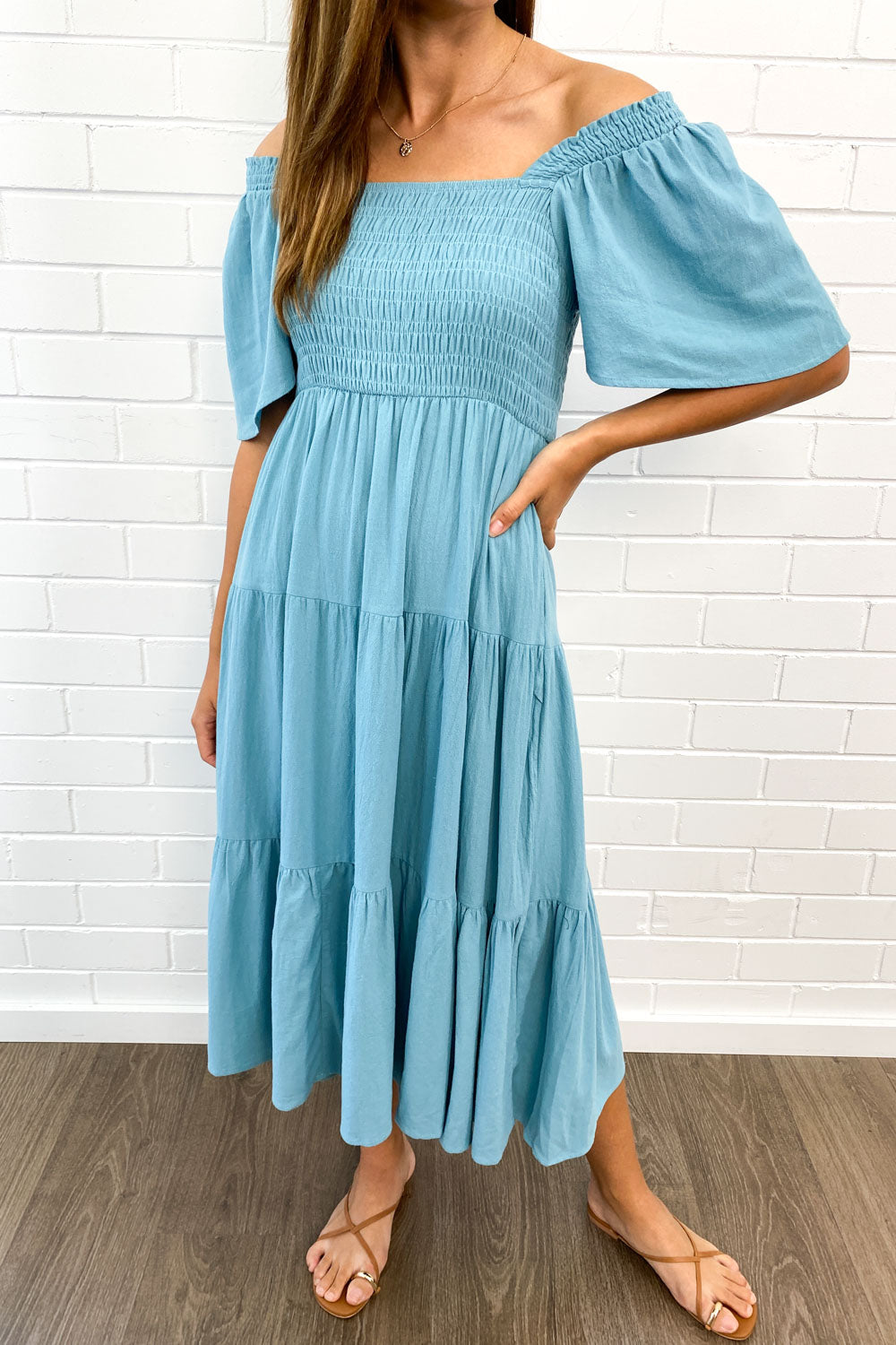 EP | Robe midi féminine off-shoulder