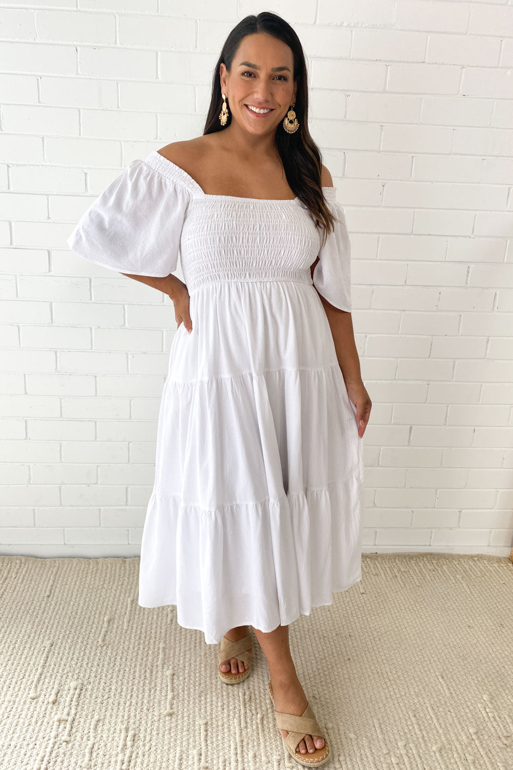 EP | Robe midi féminine off-shoulder