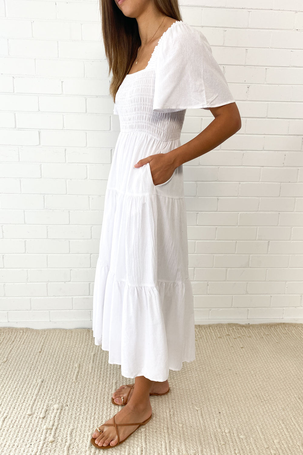EP | Robe midi féminine off-shoulder