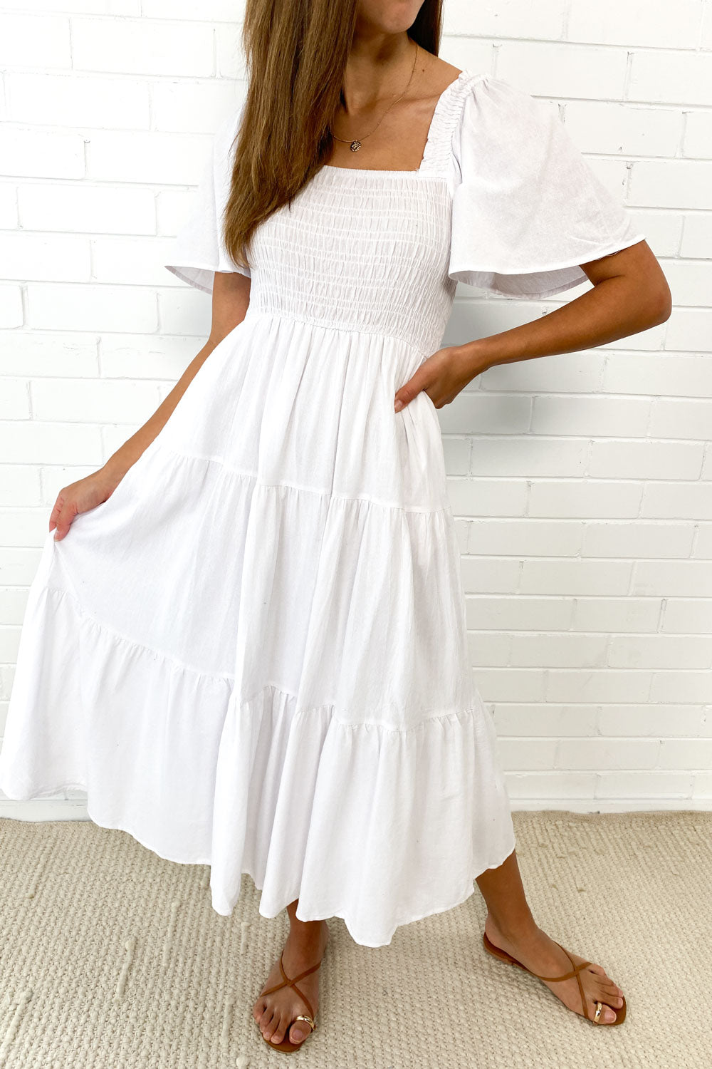 EP | Robe midi féminine off-shoulder