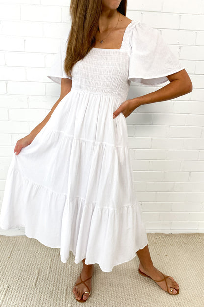 EP | Robe midi féminine off-shoulder