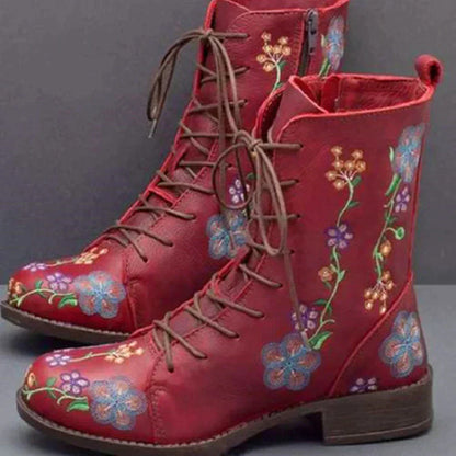 ND | Bottes à lacets florales décontractées