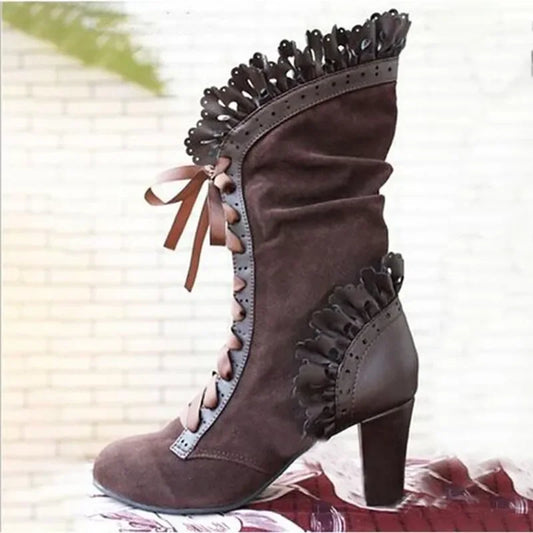 ND | Bottes à lacets d'inspiration victorienne avec talon
