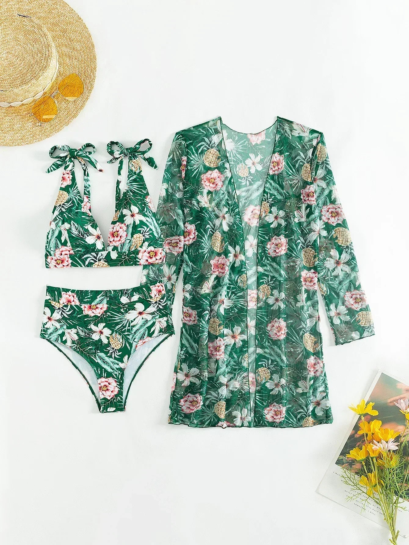 EP | Bikini sexy avec imprimé floral et cache-cœur