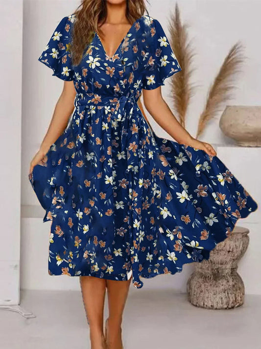 EP | Robe midi élégante avec imprimé floral romantique