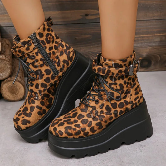 ND | Bottes avec motif léopard en patchwork