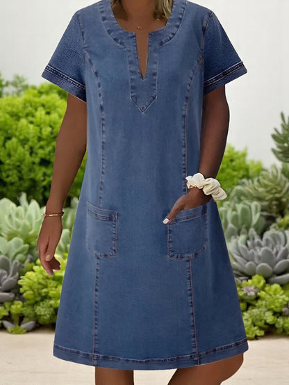 EP | Robe midi chic en denim doux pour un style sans effort
