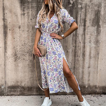 EP | robe avec imprimé floral et fente