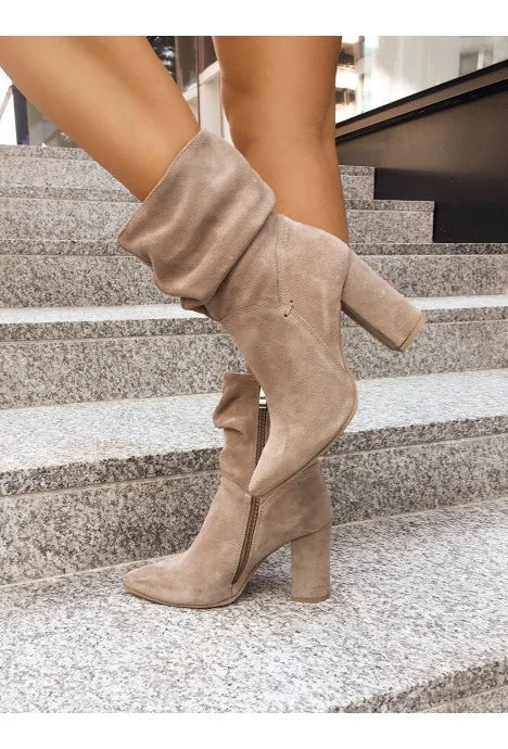 ND | Bottes avec talon bloc en daim