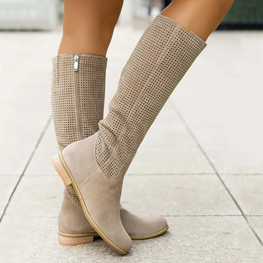 ND | Bottes chics en daim au niveau du genou