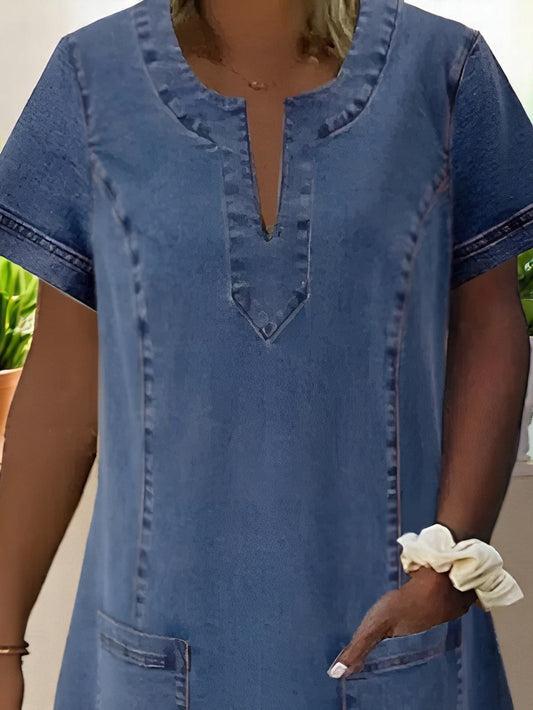 EP | Robe midi chic en denim doux pour un style sans effort