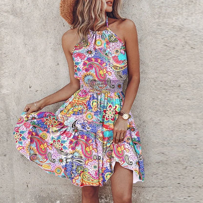 EP | Bohème Col V Robe Midi Coloré