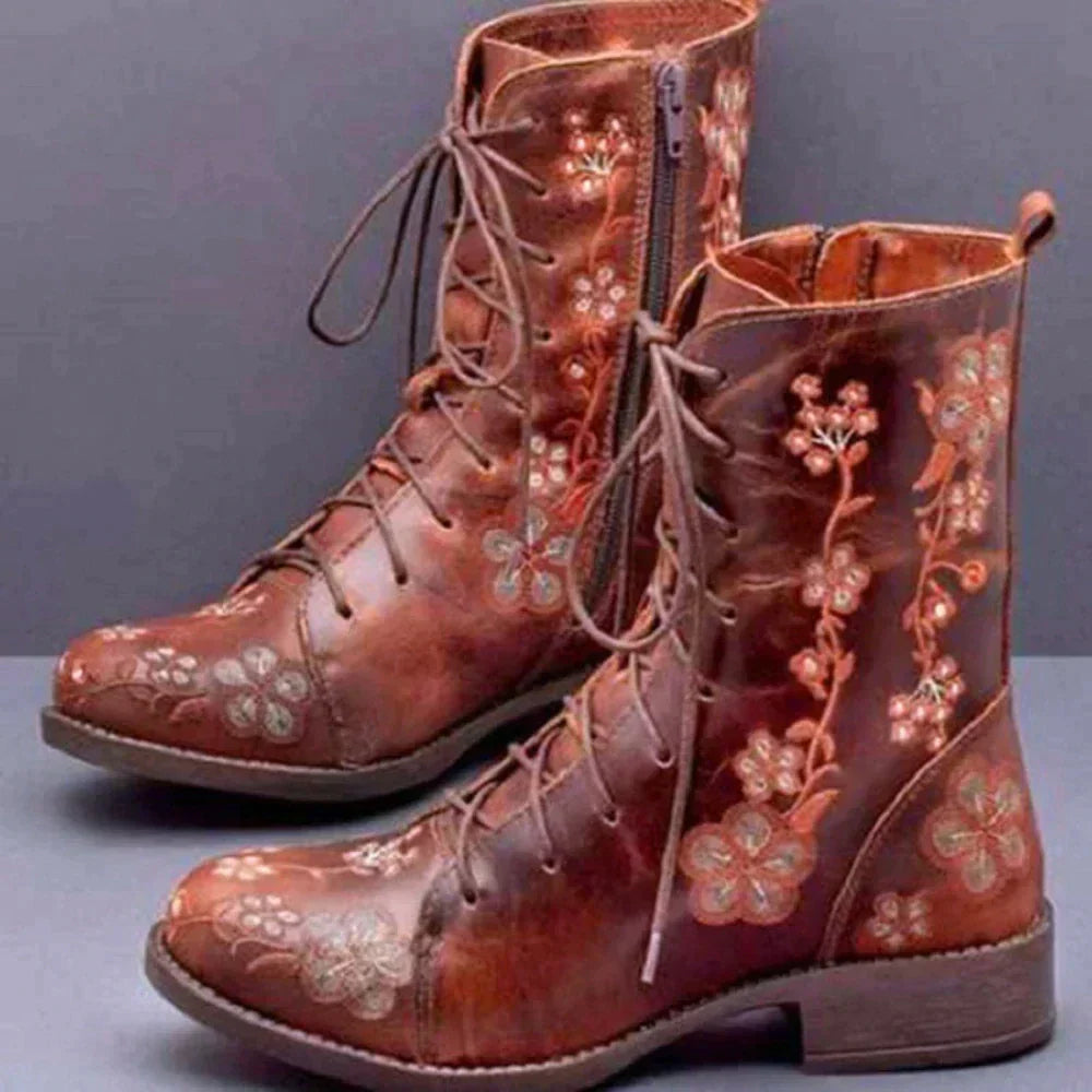 ND | Bottes à lacets florales décontractées
