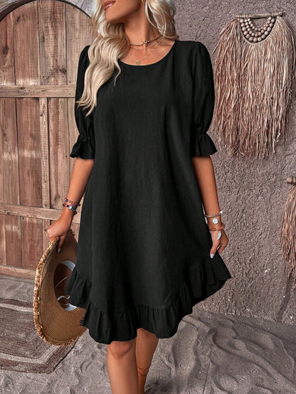 EP | Charme Rétro Demi-manches Robe midi