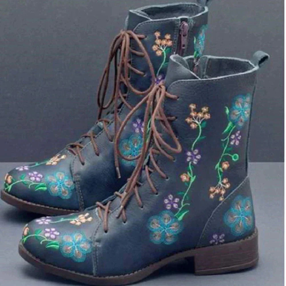 ND | Bottes à lacets florales décontractées