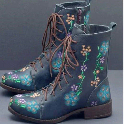 ND | Bottes à lacets florales décontractées